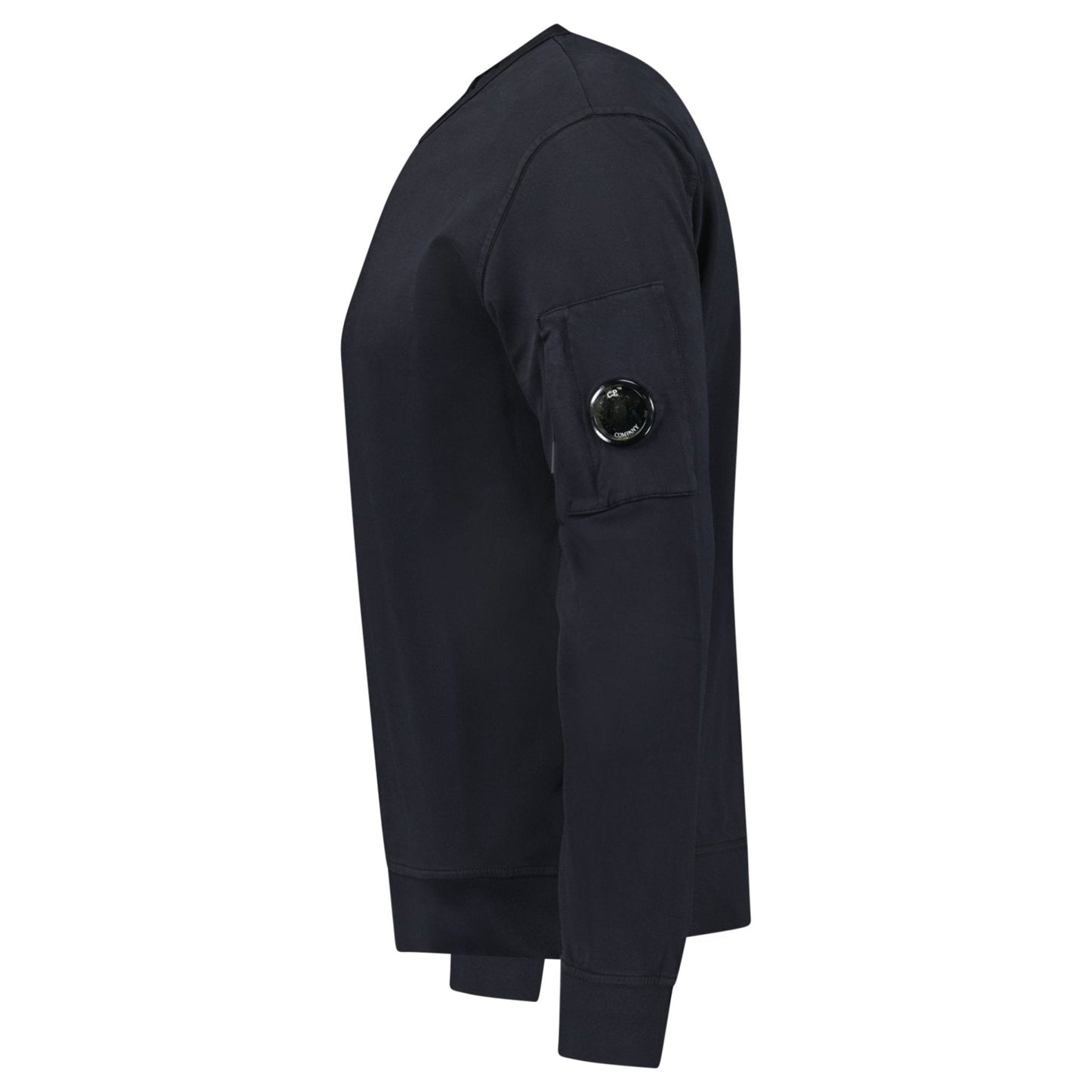 CP Company Lens Light Fleece Crewneck Sweatshirt Black - Kick Game