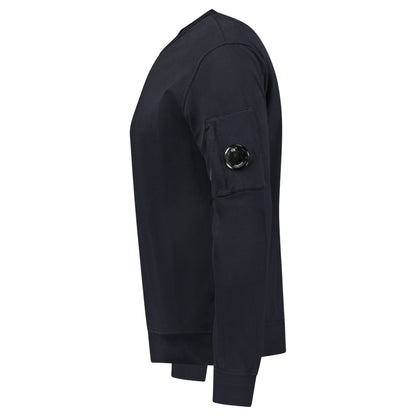 CP Company Lens Light Fleece Crewneck Sweatshirt Black - Kick Game