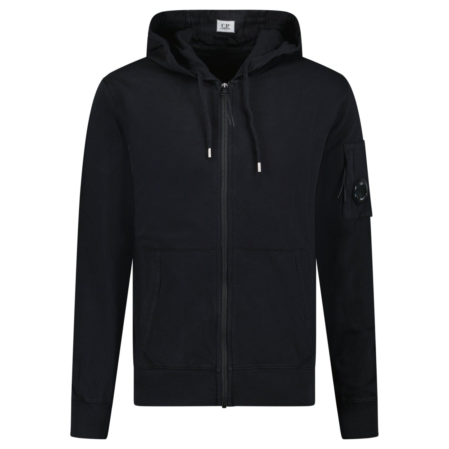 CP Company CP Company Light Fleece Lens Zip Hoodie Black - Kick Game