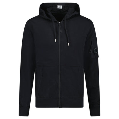 CP Company CP Company Light Fleece Lens Zip Hoodie Black - Kick Game