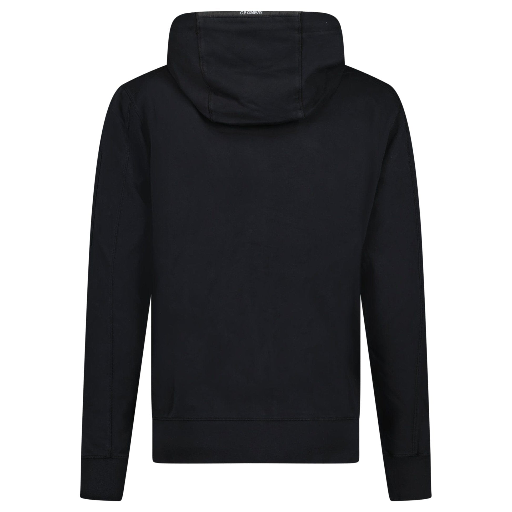 CP Company CP Company Light Fleece Lens Zip Hoodie Black - Kick Game