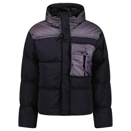 eco-chrome r goggle down jacket CP Company Eco Chrome R Mixed Goggle Down Jacket Nightshade – Kick Game