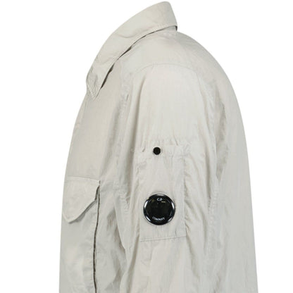 CP Company Lens Chrome Zip-Up Jacket Light Grey - Kick Game