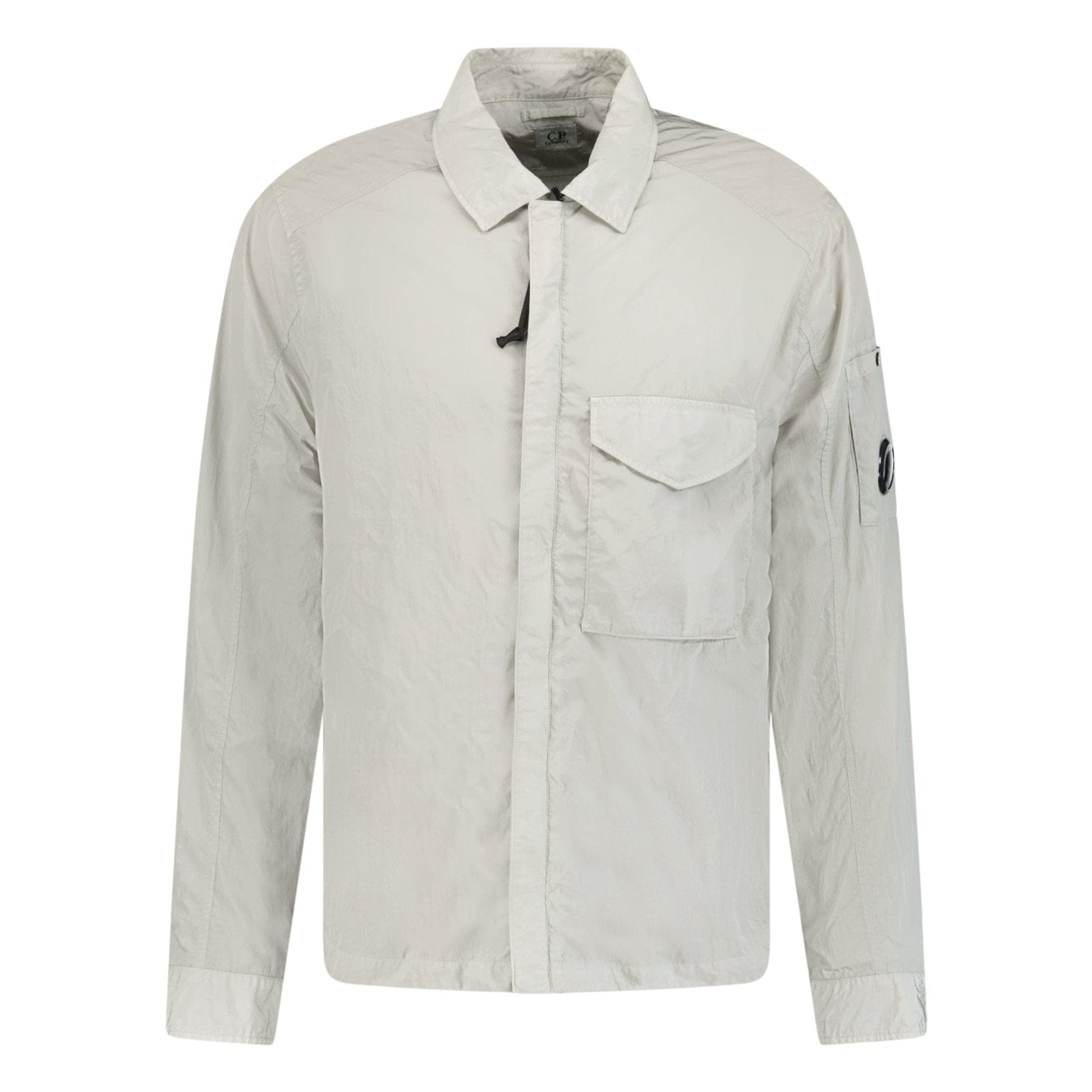 CP Company Lens Chrome Zip-Up Jacket Light Grey - Kick Game