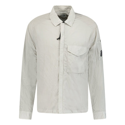 CP Company Lens Chrome Zip-Up Jacket Light Grey - Kick Game