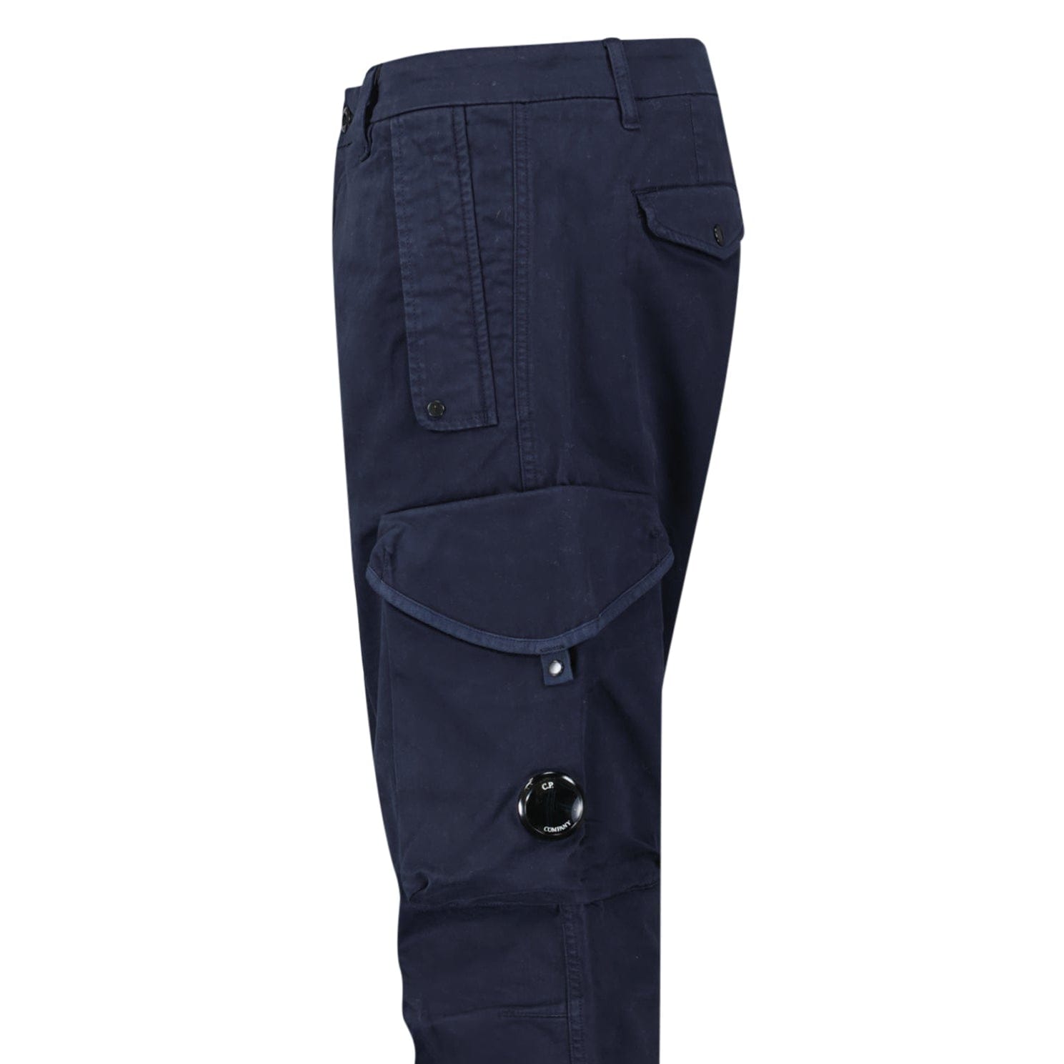 CP Company Stretch Sateen Ergonomic Lens Cargo Pants in Navy - Kick Game
