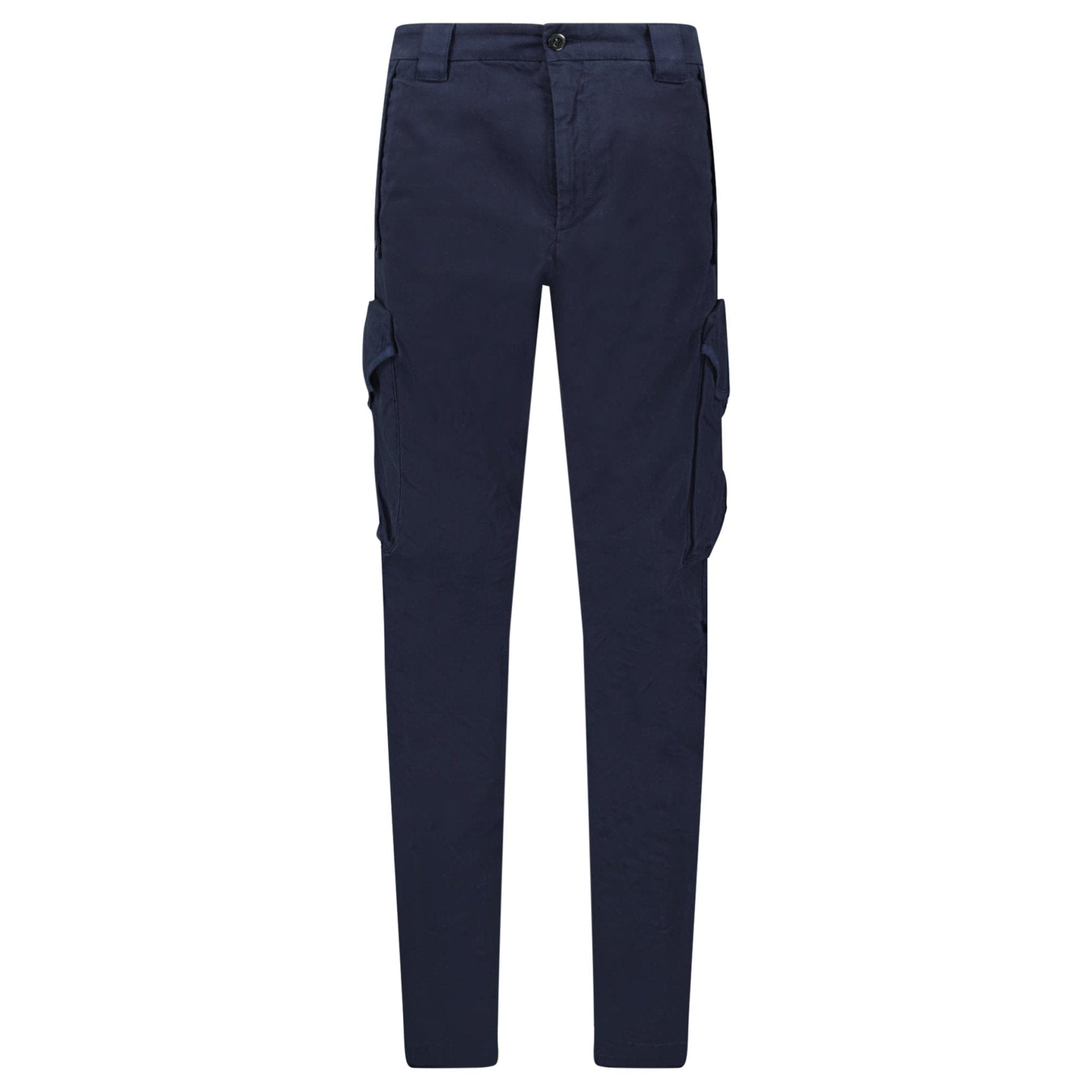 CP Company Stretch Sateen Ergonomic Lens Cargo Pants in Navy - Kick Game