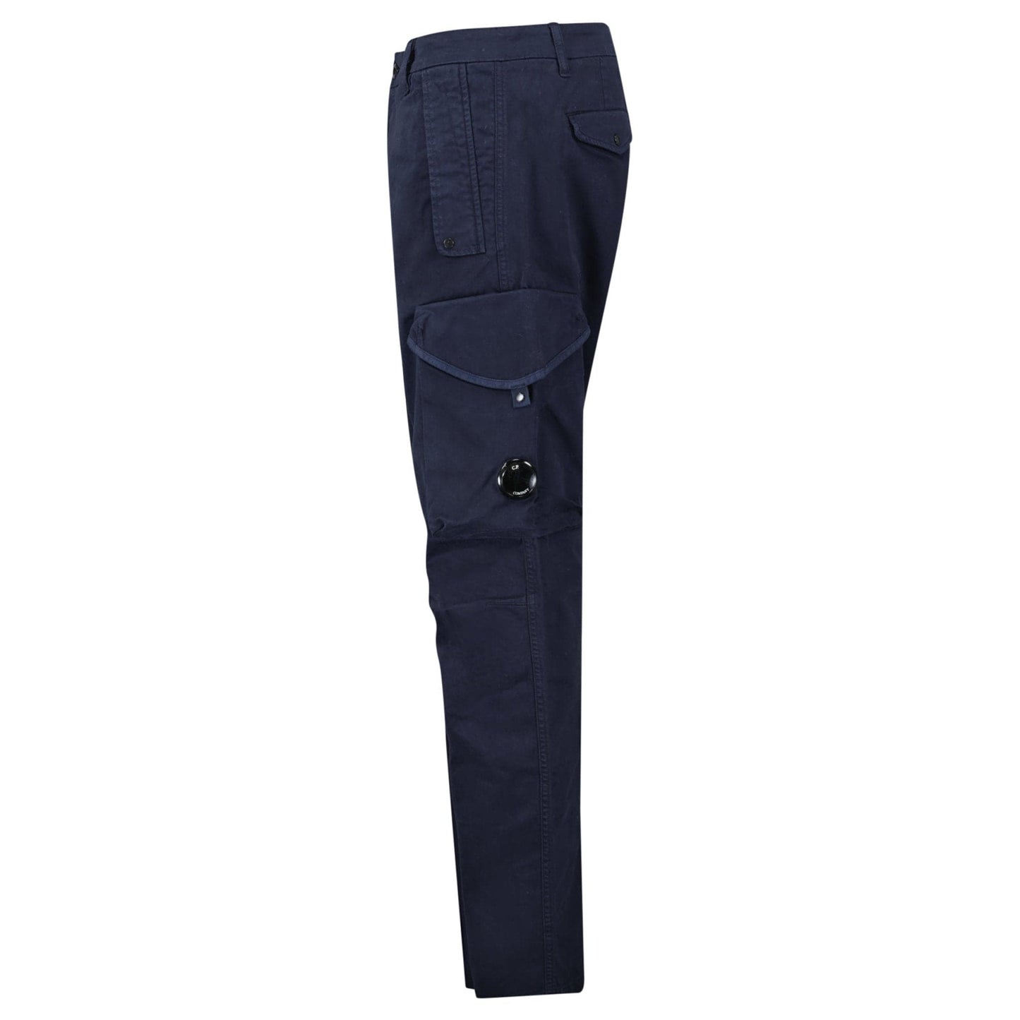 CP Company Stretch Sateen Ergonomic Lens Cargo Pants in Navy - Kick Game