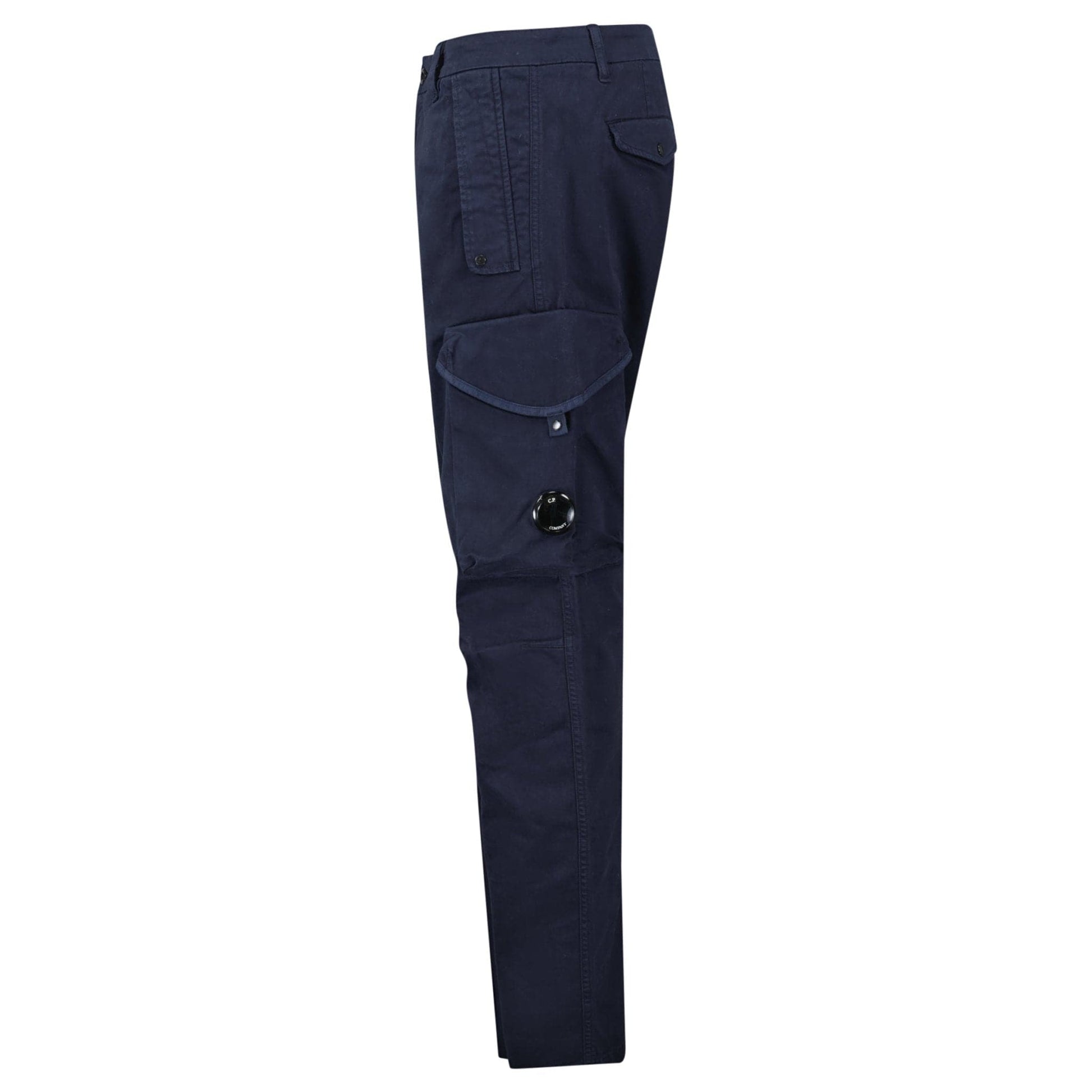 CP Company Stretch Sateen Ergonomic Lens Cargo Pants in Navy - Kick Game