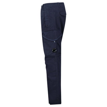 CP Company Stretch Sateen Ergonomic Lens Cargo Pants in Navy - Kick Game