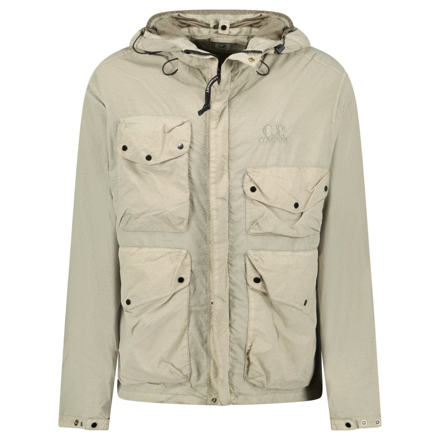 CP Company Vintage Khaki Flatt Nylon Goggle Jacket - Kick Game