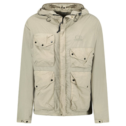 CP Company Vintage Khaki Flatt Nylon Goggle Jacket - Kick Game