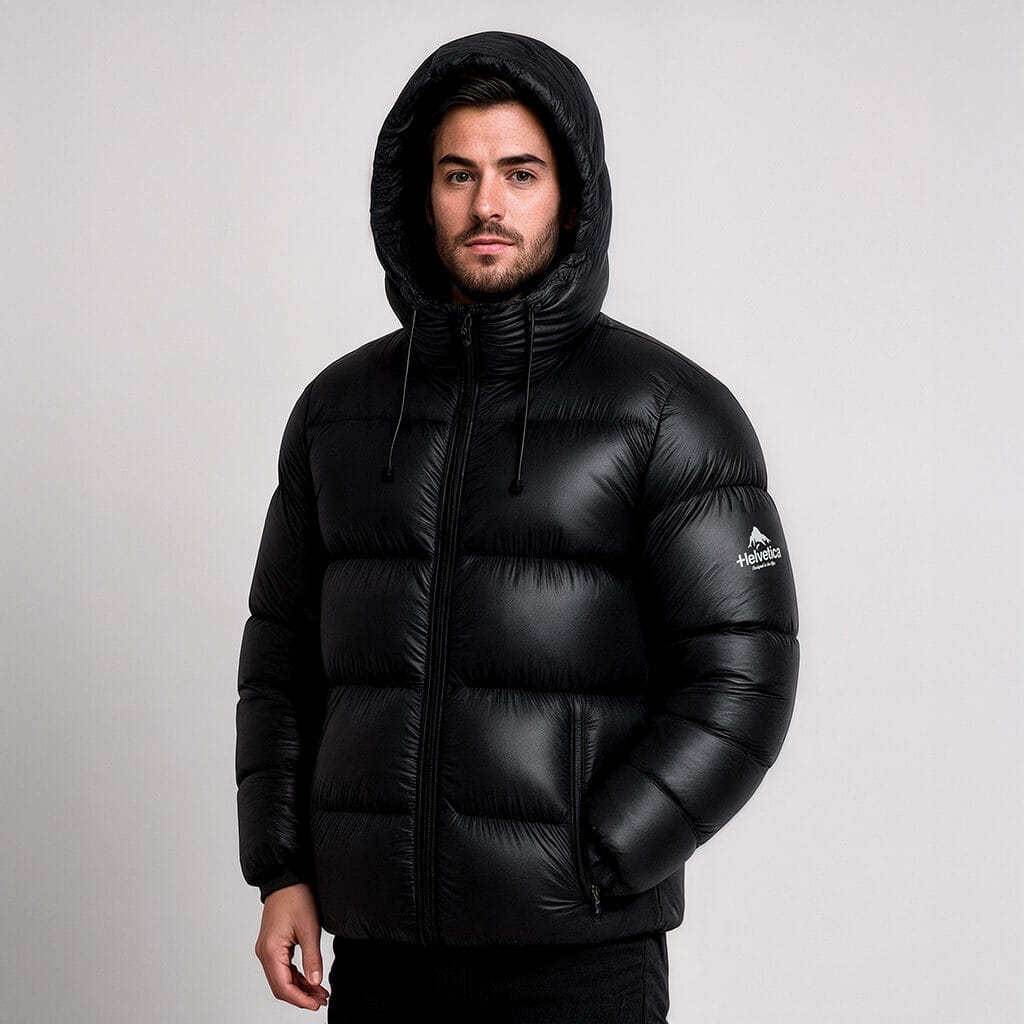 Helvetica Mountain Pioneers Edge Hooded Down Jacket - Kick Game
