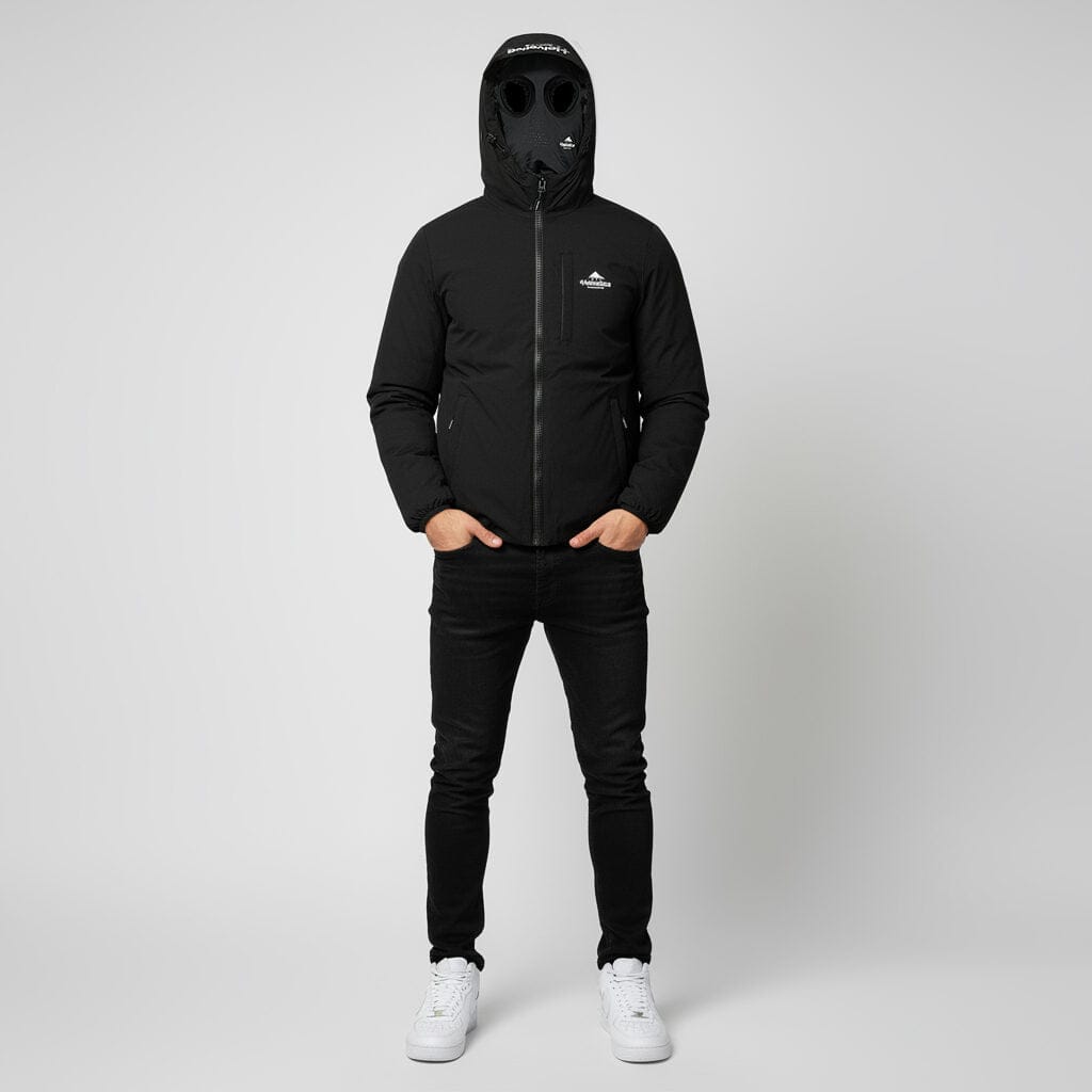 Helvetica Mountain Pioneers Eyeblock Hooded Windbreaker Jacket - Kick Game