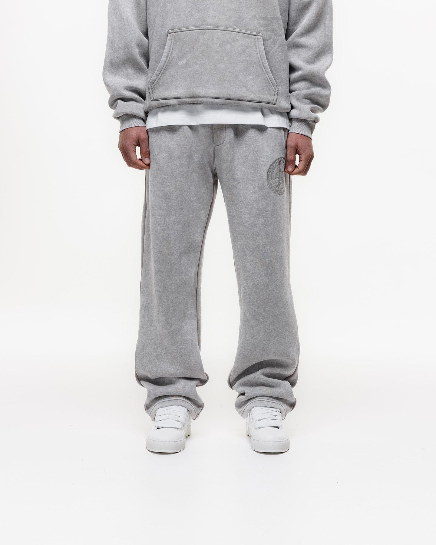 Magiri Embroidered Acid Wash Joggers 'Washed Oatmeal' - Kick Game
