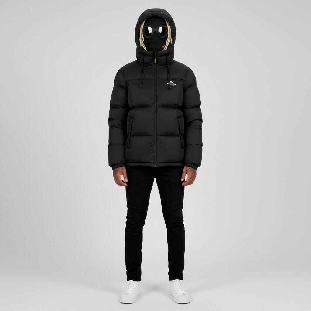 Helvetica Mountain Pioneers Middle Block Hooded Down Jacket - Kick Game