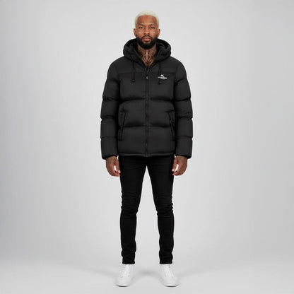 Helvetica Mountain Pioneers Middle Block Hooded Down Jacket - Kick Game
