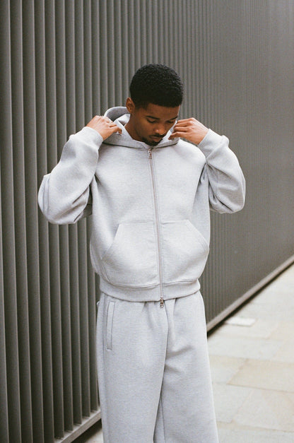 Cernucci Scuba Zip Through Boxy Hoodie - Grey - Kick Game