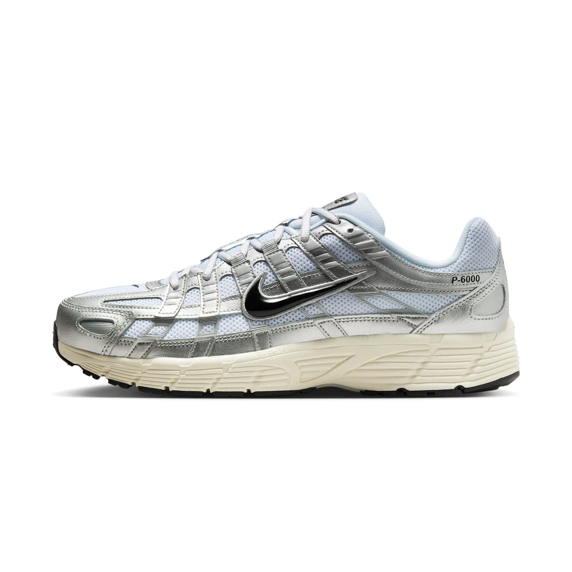Nike P-6000 White Metallic Silver Flat Silver Black - Kick Game