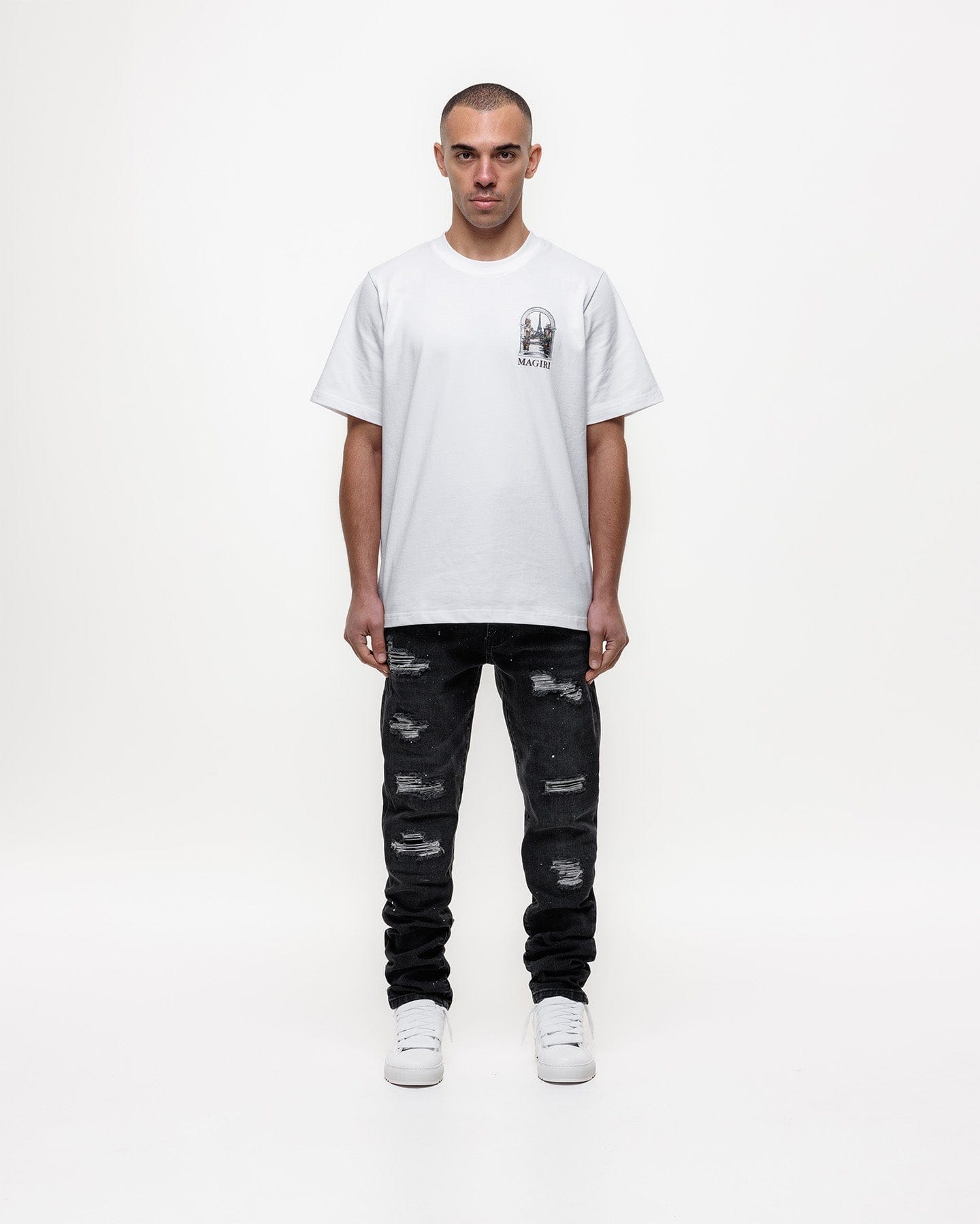 Magiri Noir Ripped Slim Jeans 'Black' - Kick Game