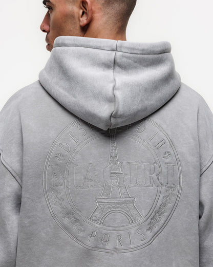 Magiri Embroidered Acid Wash Hoodie 'Washed Oatmeal' - Kick Game