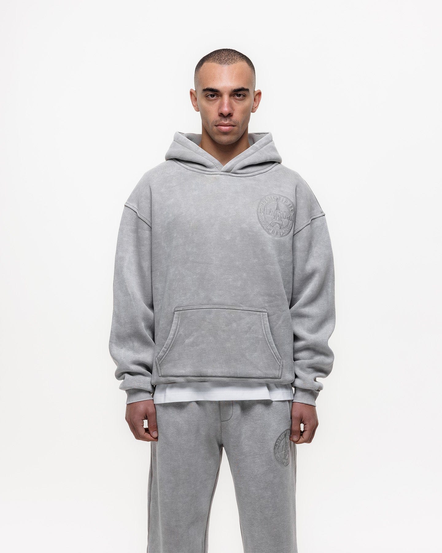 Magiri Embroidered Acid Wash Hoodie 'Washed Oatmeal' - Kick Game