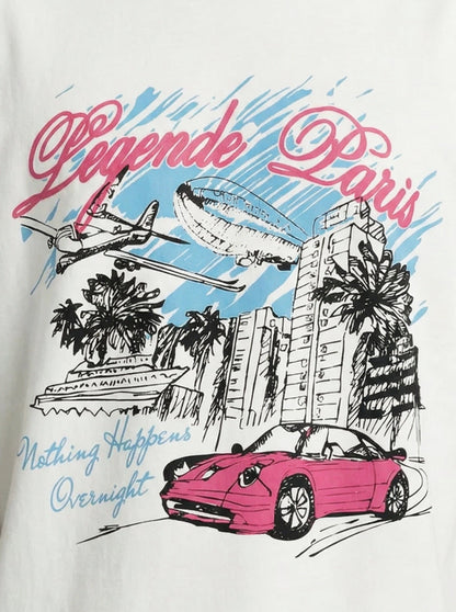Legende Paris OVERNIGHT SKETCH T-SHIRT - WHITE - Kick Game
