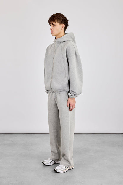 Cernucci Zip Hooded Panelled Scuba Jacket & Relaxed Scuba Trouser - Grey - Kick Game