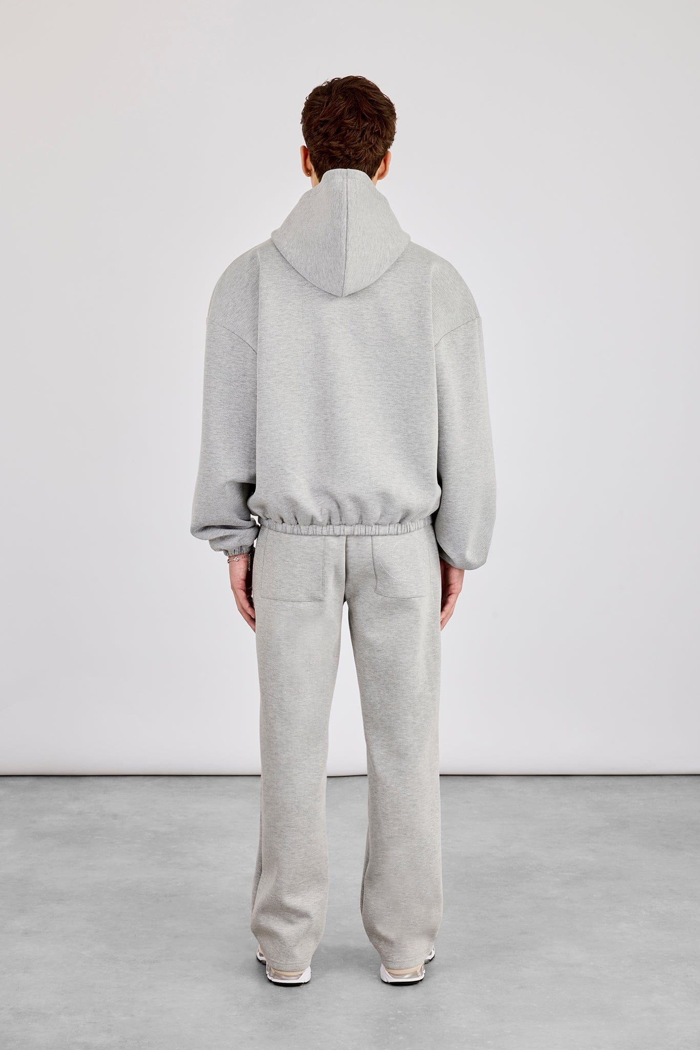 Cernucci Zip Hooded Panelled Scuba Jacket & Relaxed Scuba Trouser - Grey - Kick Game