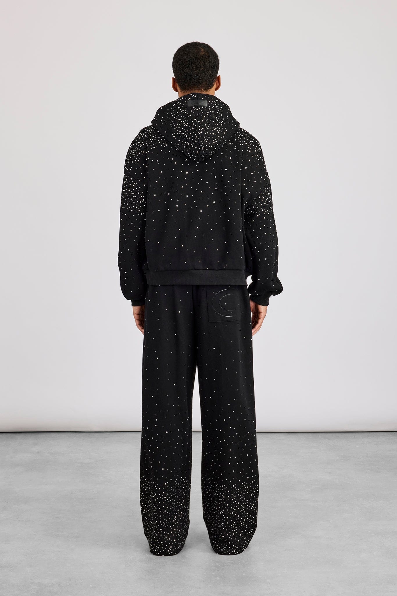 Cernucci Rhinestone Zip Through Tracksuit - Black - Kick Game
