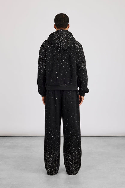 Cernucci Rhinestone Zip Through Tracksuit - Black - Kick Game
