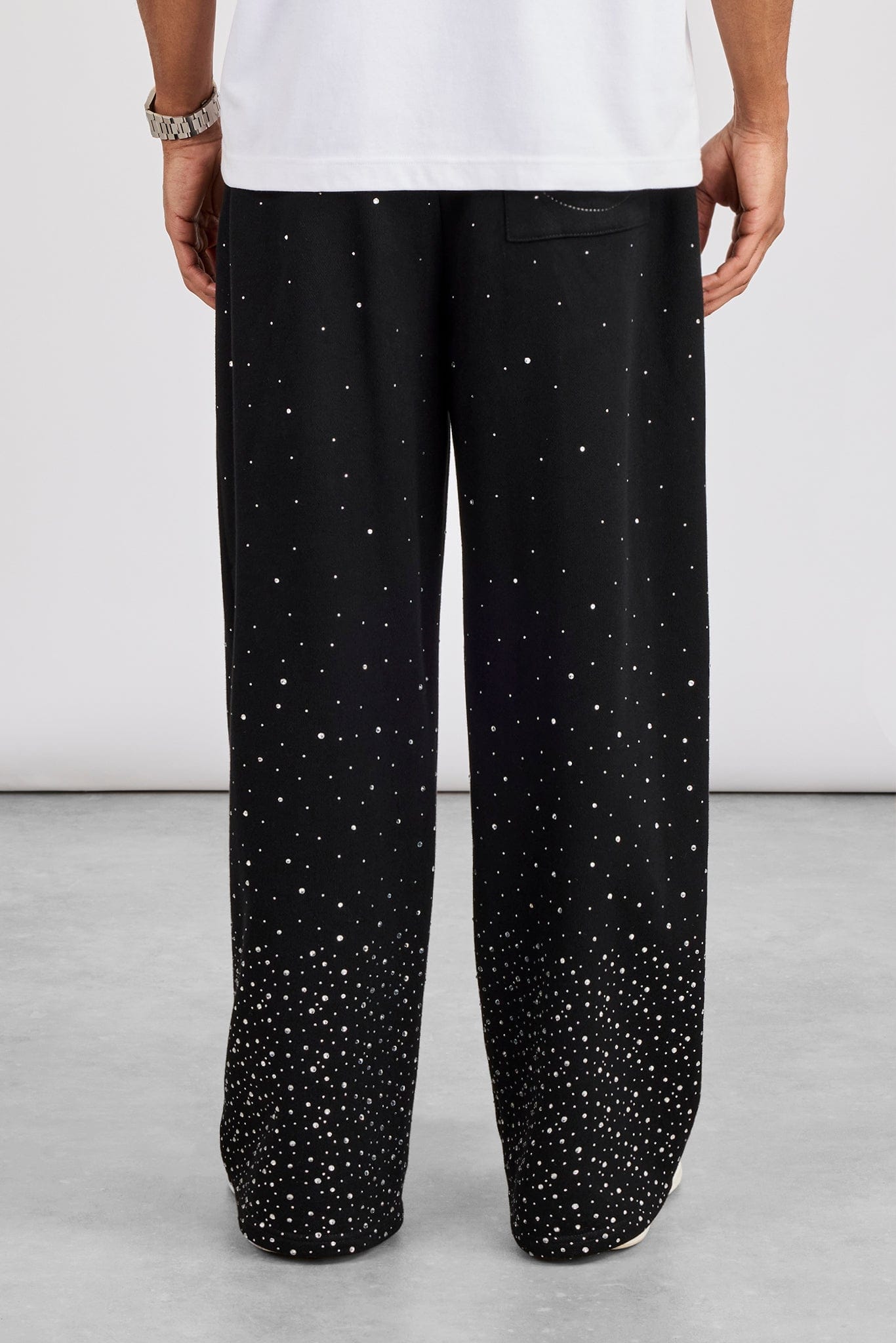 Cernucci Rhinestone Baggy Jogger - Black - Kick Game