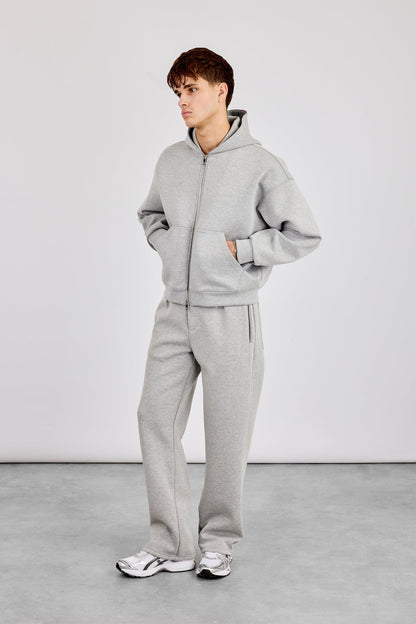 Cernucci Scuba Zip Through Boxy Hoodie & Relaxed Scuba Trouser - Grey - Kick Game