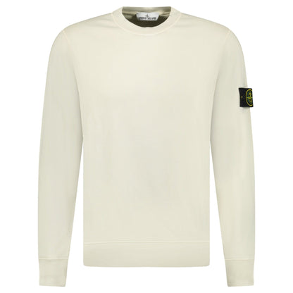 Stone Island Compass Badge Organic Cotton Crewneck Sweatshirt Sand - Kick Game