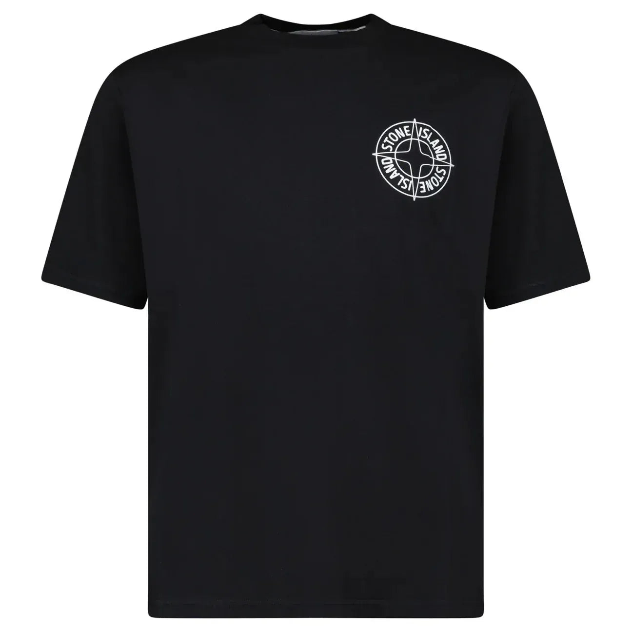Stone Island Compass-Print Crewneck T-Shirt in Black - Kick Game