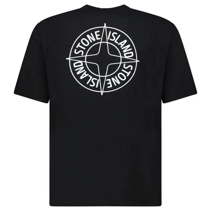 Stone Island Compass-Print Crewneck T-Shirt in Black - Kick Game