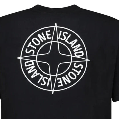 Stone Island Compass-Print Crewneck T-Shirt in Black - Kick Game