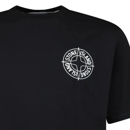 Stone Island Compass-Print Crewneck T-Shirt in Black - Kick Game