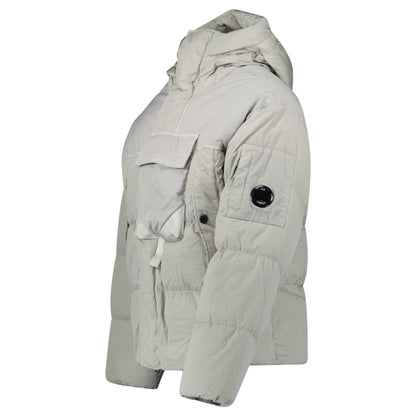 CP Company Eco-Chrome R Mixed Hooded Down Jacket Grey - Kick Game