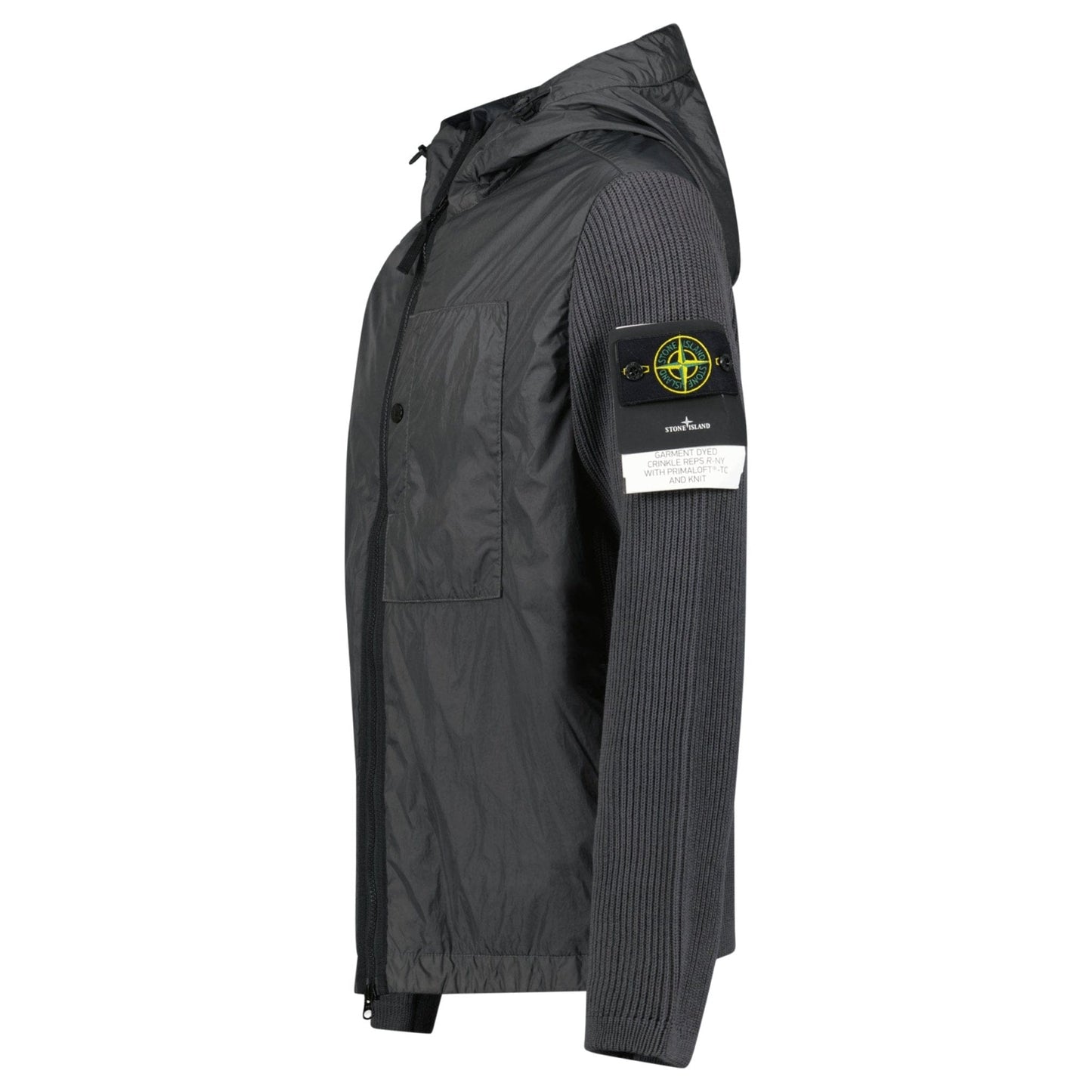 Stone Island Crinkle Reps R-NY Wind Resistant Jacket in Lead Grey - Kick Game