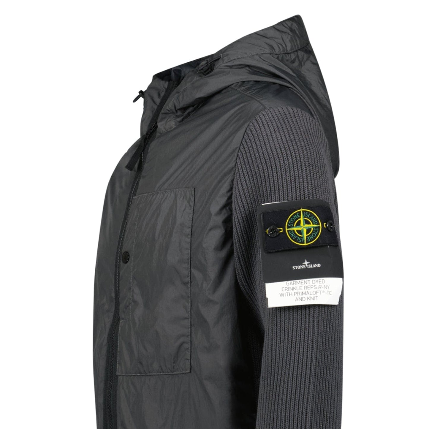 Stone Island Crinkle Reps R-NY Wind Resistant Jacket in Lead Grey - Kick Game