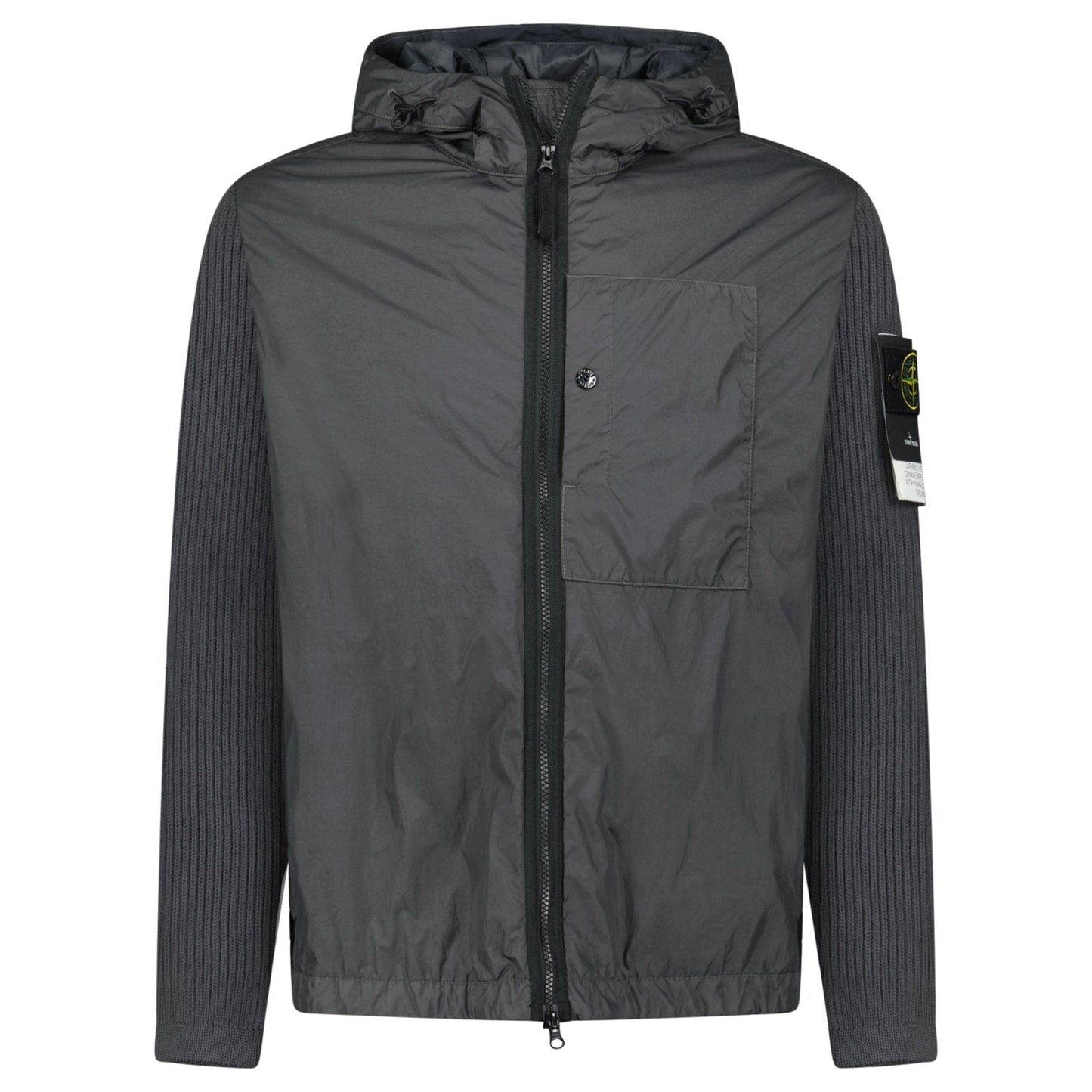 Stone Island Crinkle Reps R-NY Wind Resistant Jacket in Lead Grey - Kick Game