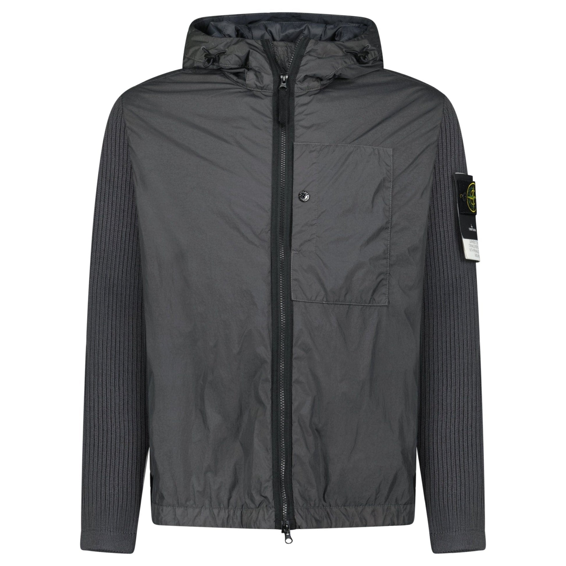 Stone Island Crinkle Reps R-NY Wind Resistant Jacket in Lead Grey - Kick Game