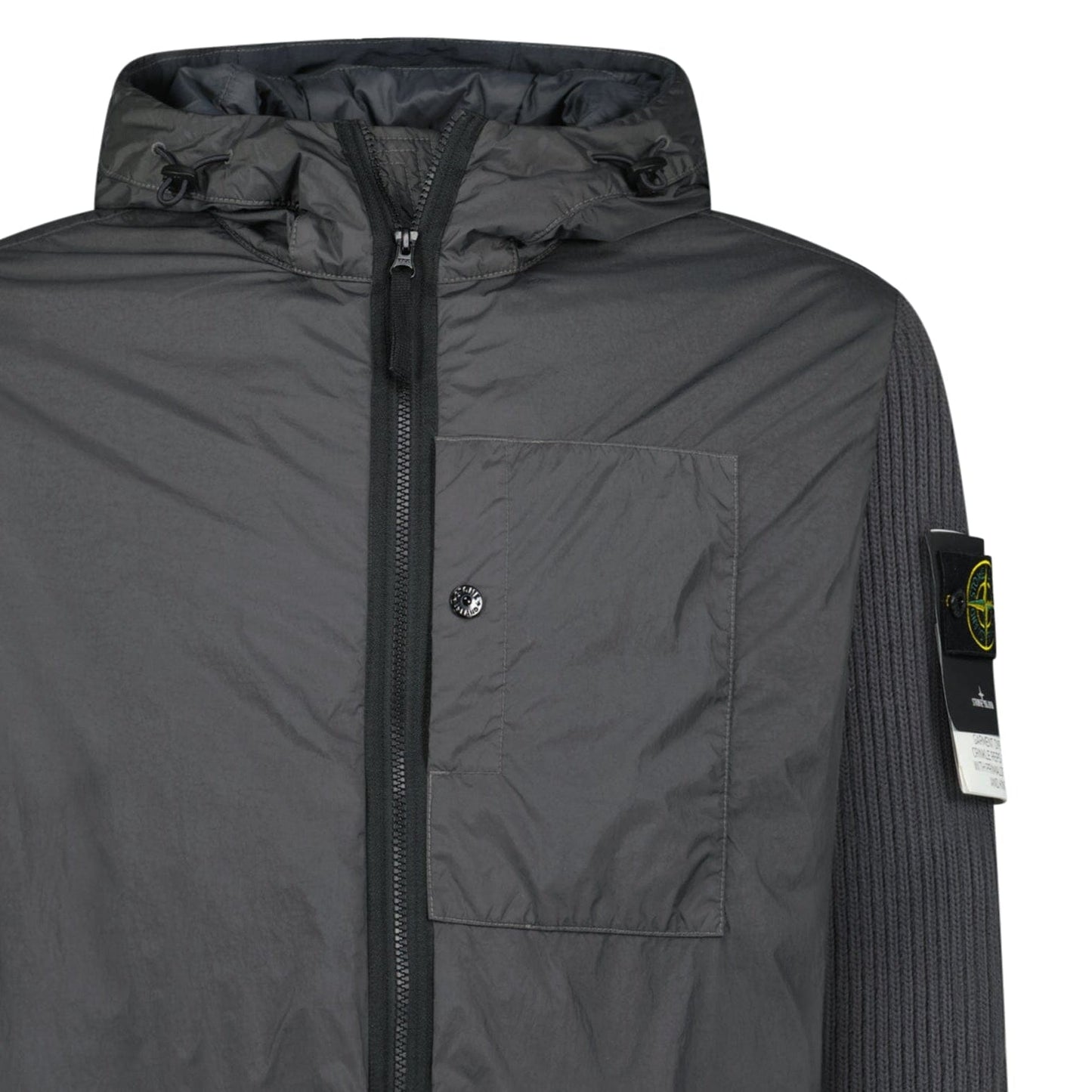 Stone Island Crinkle Reps R-NY Wind Resistant Jacket in Lead Grey - Kick Game