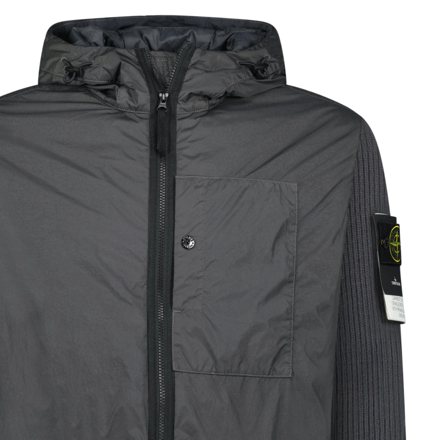 Stone Island Crinkle Reps R-NY Wind Resistant Jacket in Lead Grey - Kick Game