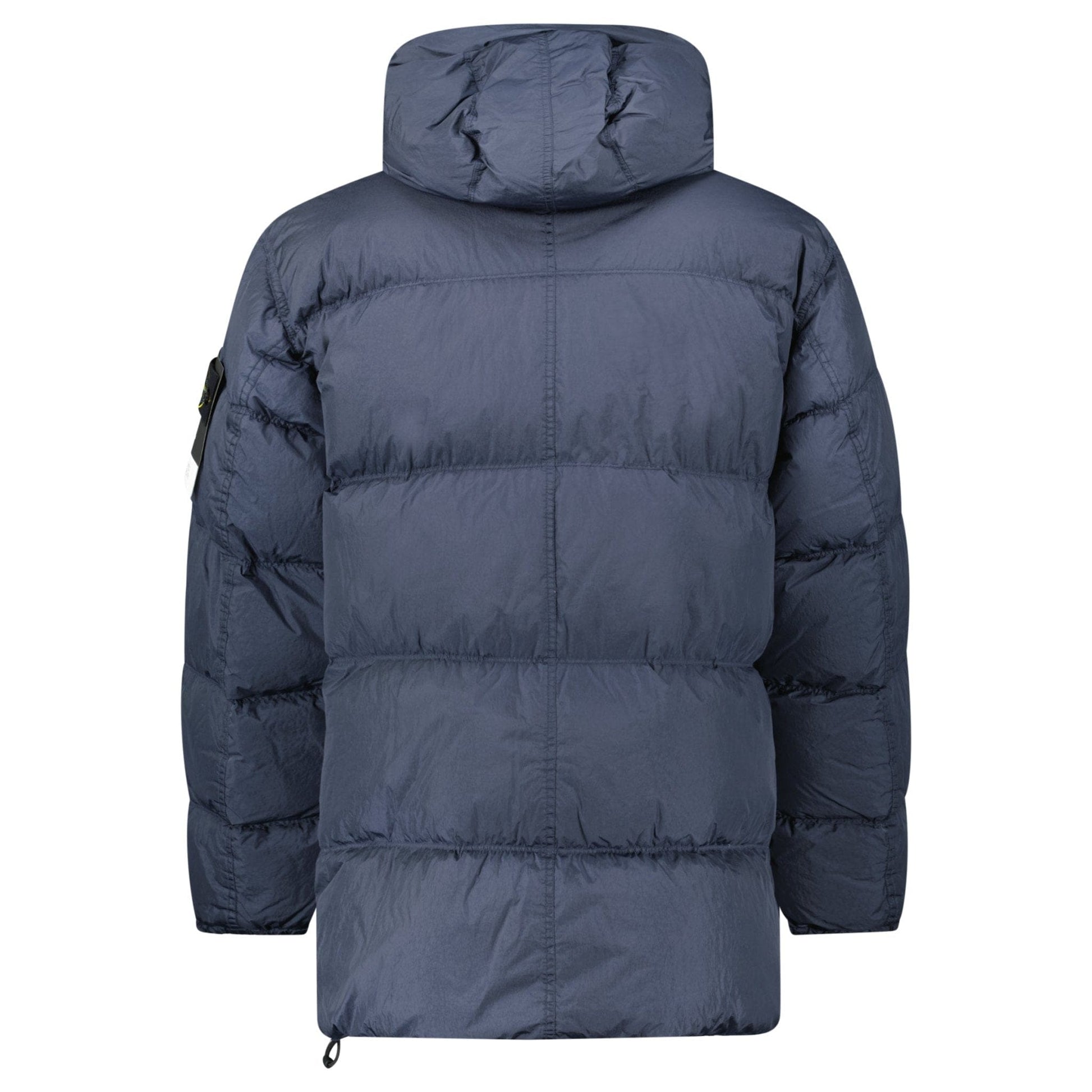 Stone Island Hooded Down Crinkle Reps NY Jacket in Navy - Kick Game