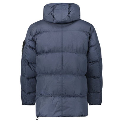 Stone Island Hooded Down Crinkle Reps NY Jacket in Navy - Kick Game