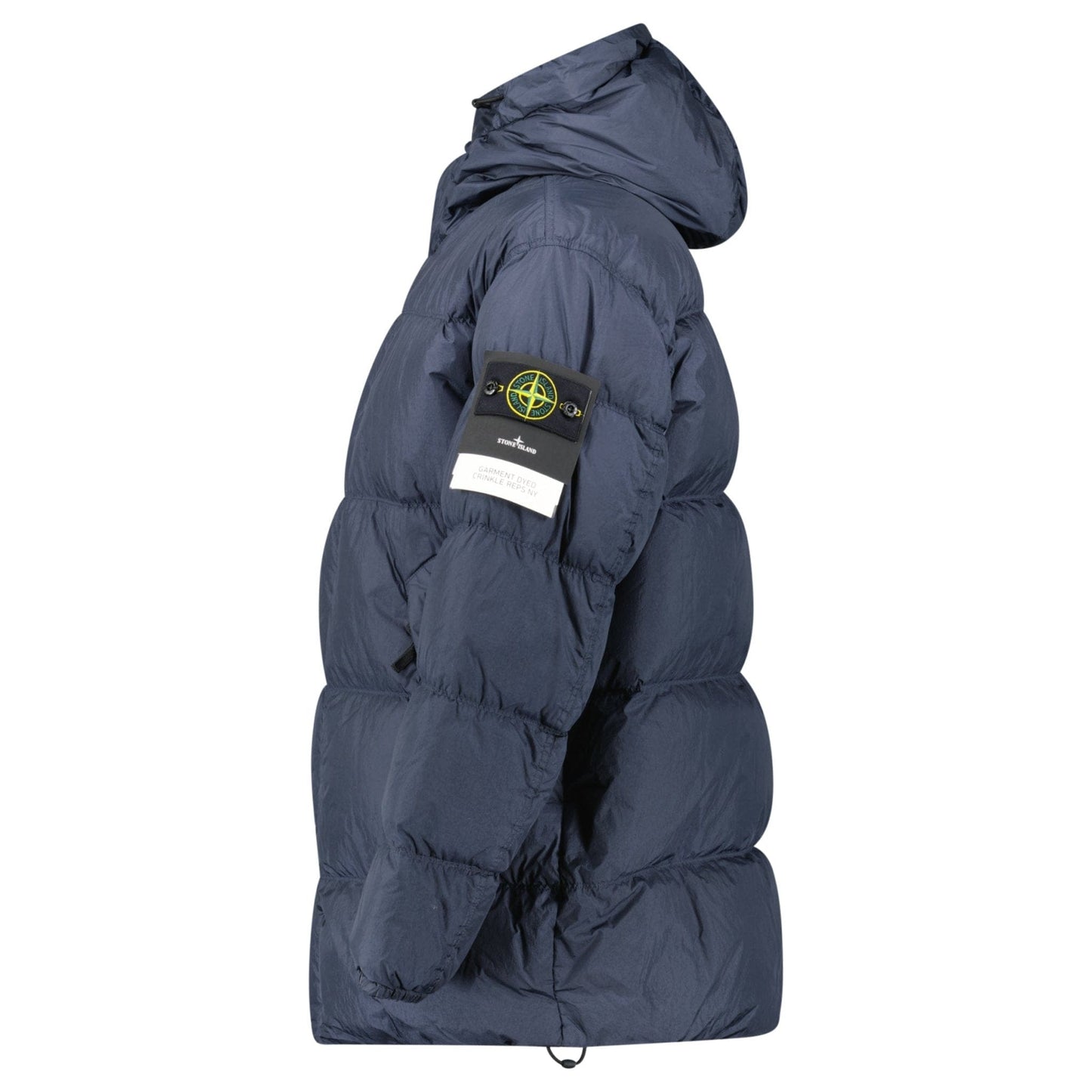 Stone Island Hooded Down Crinkle Reps NY Jacket in Navy - Kick Game