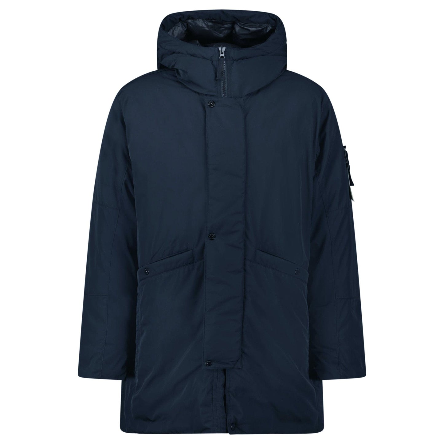 Stone Island Micro Twill Long Parka in Navy - Kick Game
