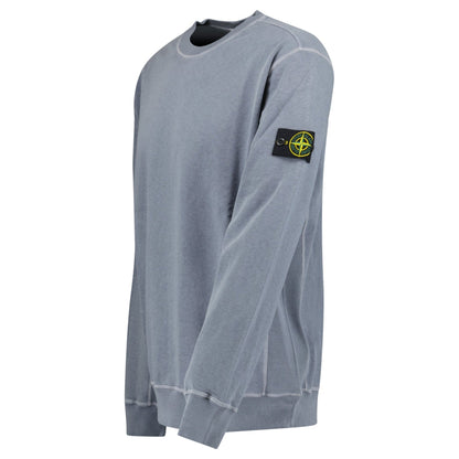 Stone Island Old Effect Crewneck Sweatshirt Dark Blue - Kick Game